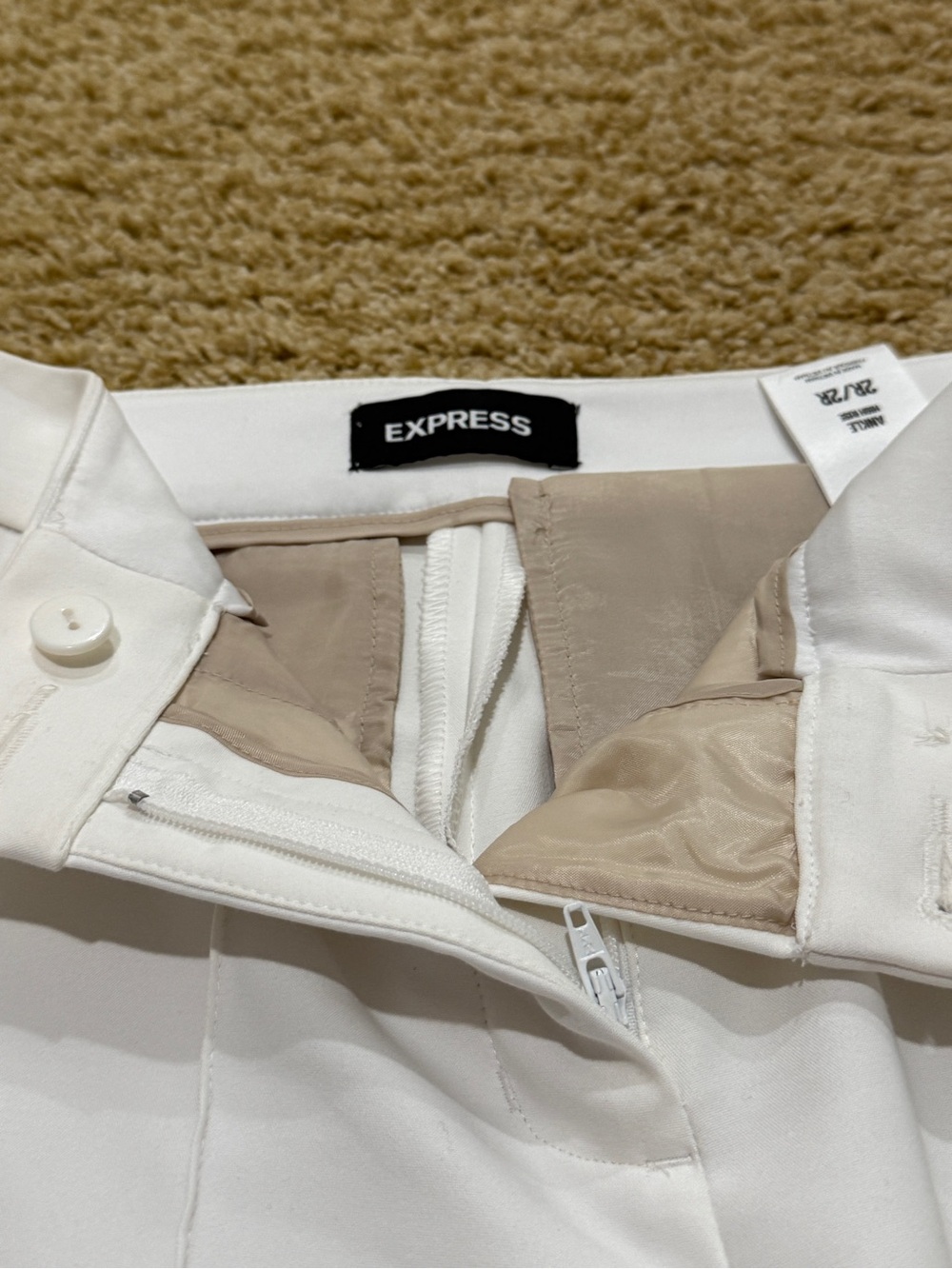 Express White High-Rise Dress Pants - Picture 3 of 4